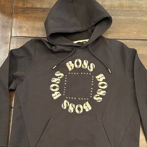 Hugo Boss Black Hoodie with Gold Accents